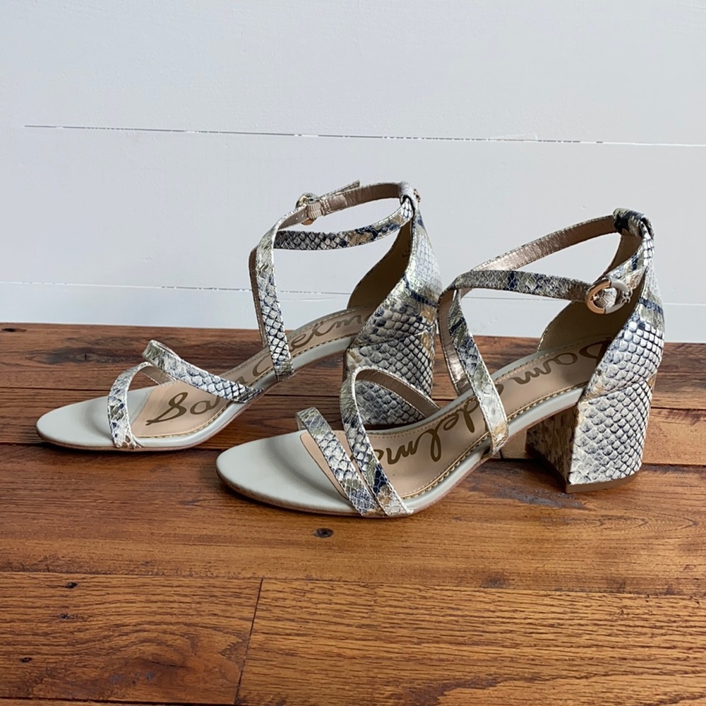 Sam Edelman Stacie B/W Snake Heels Sz 8.5M